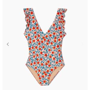 NWT Summersalt The Ruffle Backflip One Piece Swimsuit in Pink Nectarine